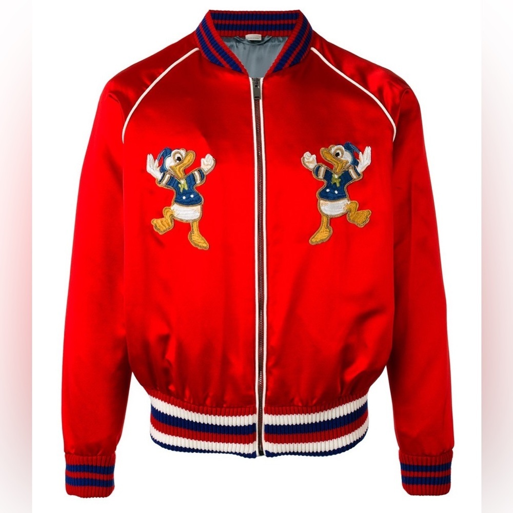 FINAL SALE / DROP Gucci x Disney unisex silk web logo monogram bomber jacket NEW